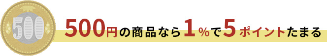 500円の商品なら5ポイントたまる