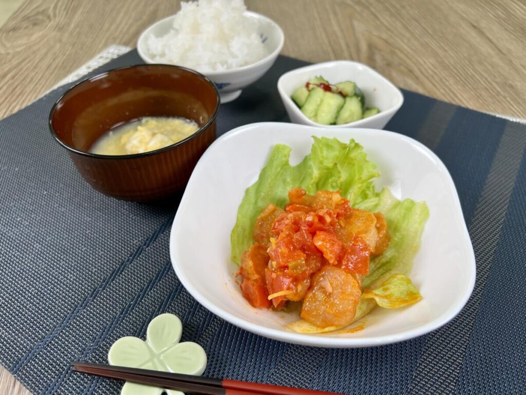 エビチリ献立~越後の食卓応援レシピ~ | お知らせ・ブログ|バイオテックジャパン公式ショップ 越後くらぶ